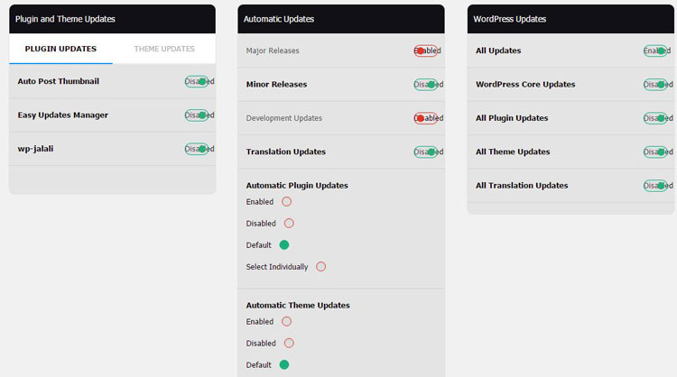 مدیریت آپدیت های خودکار وردپرس با Easy Updates Manager