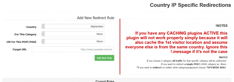 افزونه Country IP Specific Redirections
